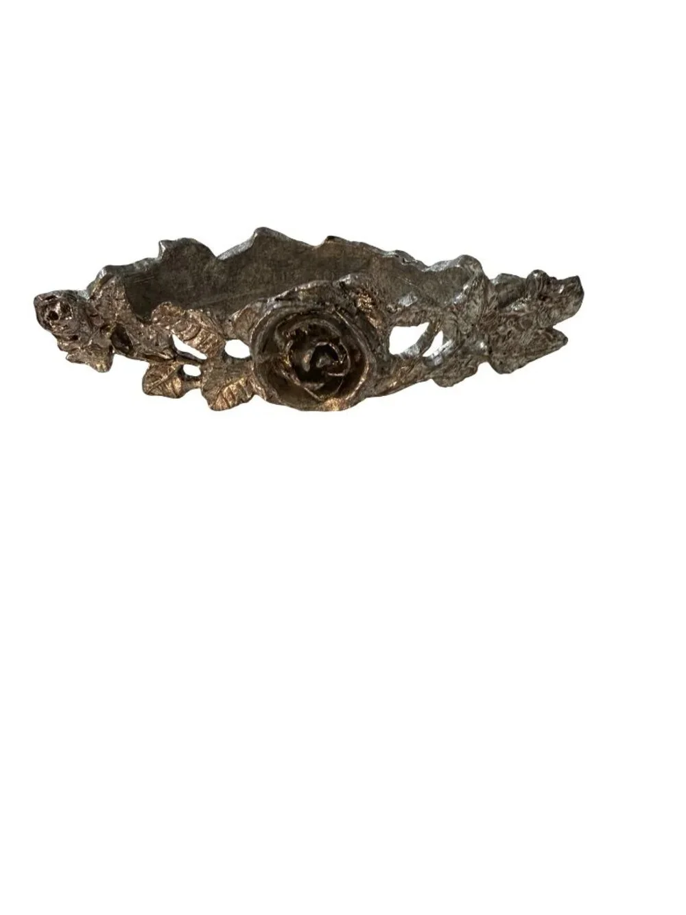1987 Designs by Metzke Pewter Rose Napkin Rings Set of 4 Original Box